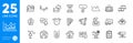 Outline icons set. Share mail, Video conference and Work home icons. For website app. Vector Royalty Free Stock Photo