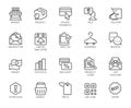 Outline Icons Set Shopping, E-commerce, Online Store Royalty Free Stock Photo