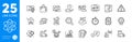 Outline icons set. Timer, Wallet and Teamwork icons. For website app. Vector