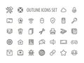 Outline Icons Set Vector Illustration