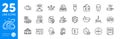 Outline icons set. Vip timer, Ice cream and Typewriter icons. For website app. Vector