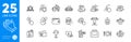 Outline icons set. Wallet, Improving safety and Gluten free icons. For website app. Vector