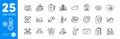 Outline icons set. Wifi, Handout and Low thermometer icons. For website app. Vector