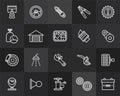 Outline icons thin flat design, modern line stroke