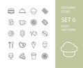 Outline icons thin flat design, modern line stroke