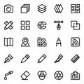 Outline icons for web design and development. Royalty Free Stock Photo
