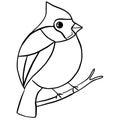 Outline illustration of a crested bird