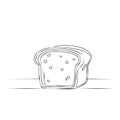 Outline illustration of a loaf of bread, sliced, with a simple, clean design Royalty Free Stock Photo