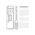 Vector outline silhouettes pregnancy test