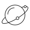 Outline illustration of a Saturn icon