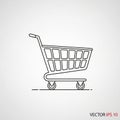 Minimalistic, featuring a wireframe-style cart with a handlebar Royalty Free Stock Photo