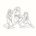 Outline illustration of women body