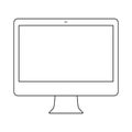 Outline imac computer vector eps10. Outline macbook desktop computer outline sign.