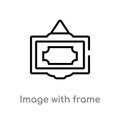 outline image with frame vector icon. isolated black simple line element illustration from user interface concept. editable vector Royalty Free Stock Photo