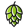 Outline image of hops with green shading