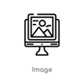outline image vector icon. isolated black simple line element illustration from search engine optimization concept. editable