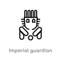 outline imperial guardian lion vector icon. isolated black simple line element illustration from monuments concept. editable