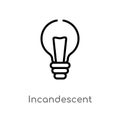 outline incandescent vector icon. isolated black simple line element illustration from tools and utensils concept. editable vector