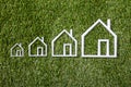 Outline Of An Increasing Size Of House Royalty Free Stock Photo
