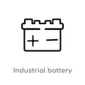 outline industrial battery vector icon. isolated black simple line element illustration from industry concept. editable vector