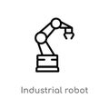 outline industrial robot vector icon. isolated black simple line element illustration from industry concept. editable vector