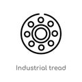 outline industrial tread vector icon. isolated black simple line element illustration from industry concept. editable vector