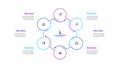 Outline Infographic circular diagram for business presentations with 6 steps or options. Hexagon cycle chart Royalty Free Stock Photo