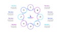 Outline Infographic circular diagram for business presentations with 8 steps or options. Octagon cycle chart