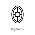 outline ingenuity vector icon. isolated black simple line element illustration from zodiac concept. editable vector stroke