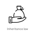 outline inheritance law vector icon. isolated black simple line element illustration from law and justice concept. editable vector Royalty Free Stock Photo