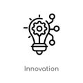 outline innovation vector icon. isolated black simple line element illustration from marketing concept. editable vector stroke Royalty Free Stock Photo