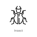 outline insect vector icon. isolated black simple line element illustration from animals concept. editable vector stroke insect Royalty Free Stock Photo