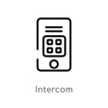 outline intercom vector icon. isolated black simple line element illustration from smart house concept. editable vector stroke Royalty Free Stock Photo