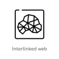 outline interlinked web vector icon. isolated black simple line element illustration from web concept. editable vector stroke