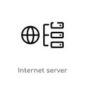 outline internet server vector icon. isolated black simple line element illustration from computer concept. editable vector stroke