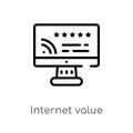 outline internet value vector icon. isolated black simple line element illustration from technology concept. editable vector