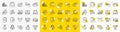 Outline Inventory, Delivery service and Microphone line icons. For web app. Vector