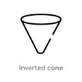 outline inverted cone vector icon. isolated black simple line element illustration from shapes concept. editable vector stroke