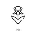 outline iris vector icon. isolated black simple line element illustration from nature concept. editable vector stroke iris icon on Royalty Free Stock Photo