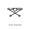 outline iron board vector icon. isolated black simple line element illustration from tools and utensils concept. editable vector