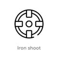 outline iron shoot vector icon. isolated black simple line element illustration from gym and fitness concept. editable vector