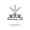outline irrigation vector icon. isolated black simple line element illustration from agriculture farming concept. editable vector