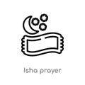 outline isha prayer vector icon. isolated black simple line element illustration from signs concept. editable vector stroke isha Royalty Free Stock Photo