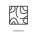 outline isobars vector icon. isolated black simple line element illustration from weather concept. editable vector stroke isobars