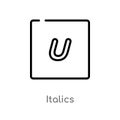 outline italics vector icon. isolated black simple line element illustration from user interface concept. editable vector stroke