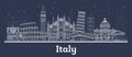 Outline Italy City Skyline with White Buildings