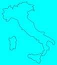 Outline Italy map silhouette vector Royalty Free Stock Photo