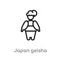 outline japan geisha vector icon. isolated black simple line element illustration from people concept. editable vector stroke