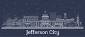 Outline Jefferson City Missouri city skyline with white buildings. Business travel and tourism concept with historic architecture