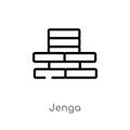 outline jenga vector icon. isolated black simple line element illustration from party concept. editable vector stroke jenga icon